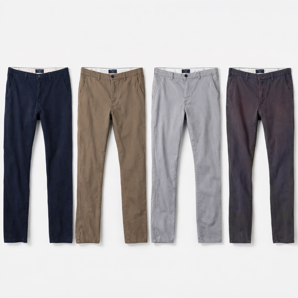 LOT OF 4 MATCHSTICK Argus Chino Mens Pants in Khaki Faded Blue Navy Gray XXL 36